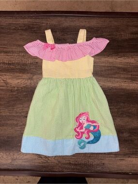Rare Editions Little Girls Gingham Mermaid Dress